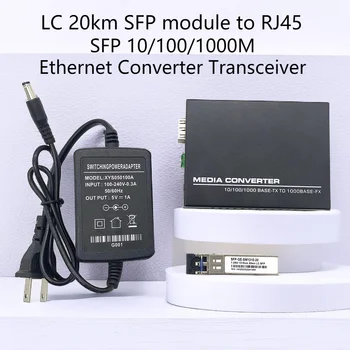 Ethernet Konvertor Vysílač 20km LC SFP moduleto Media Converter RJ45 SFP 10/100/1000M Optický Modul Kompatibilní Cisco atd
