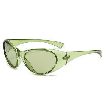 Evropa a Spojené Státy nové sluneční brýle, olivově zelené trend sportovní sluneční brýle pastorační styl oválné sluneční brýle