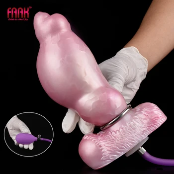 FAAK Silikonový Nafukovací anální kolík Dilatátor S Přísavkou Fantasy Uzel Dildo Sexuální Hračky Pro Ženy, Muže Penis Rozšíření Anální Expanze