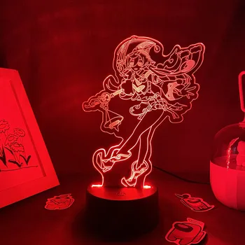 Genshin Dopad Hra Obrázek Yan Fei 3D LED Noční Světlo Dárky Pro Přátele, Herní Místnost, Stůl Dekor Yan Fei Manga Neon Lava Lampy
