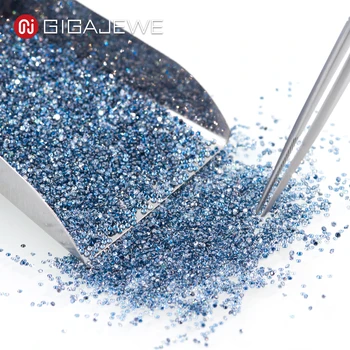 GIGAJEWE 1 ct VVS1 Modrý 1.0-3.0 mm Kulaté Mini Malé Velikosti Moissanite Volné Diamant Test Prošel Drahokam Design, Výrobu Šperků