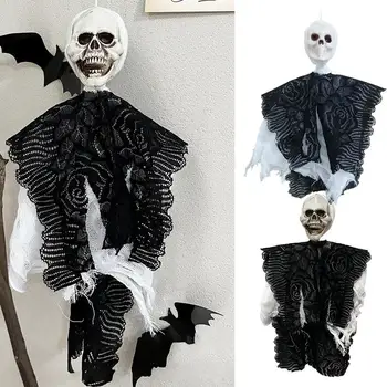 Halloween Závěsy, Lebka, Duch, Horor, Svítící Lebky, Čarodějnice Ozdoby Venkovní Závěsné White Ghost Skull Ornament Pro Halloween