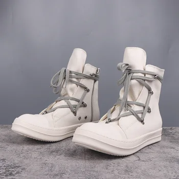 High Street Rick Canvas Sneaker Gray Star Shoeslace Muži Tenisky Owens Boty Ženy Ležérní Boty Pánské Boty