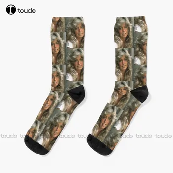 Hnědé Vlasy Fawcett Ponožky Unisex Dospělé, Dospívající Mládež Ponožky Personalizované Vlastní 360° Digitální Tisk Hd Vysoce Kvalitní Vánoční Dárek