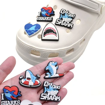 Hot Prodej 1ks PVC Žralok Příslušenství pro Crocs Kouzla Muži Odznak Ženy Dřeváky Spony Děti Kolíky, Boty Dekorace Džíny X-mas Dárek