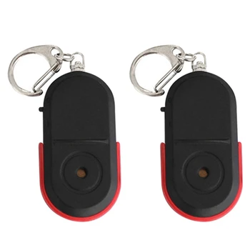 Hot TTKK 2X Anti-Lost Key Finder Pískat Bezdrátový Alarm Smart Tag Key Lokátor Klíčenka Tracker Píšťalka Zvuk LED Světlo Tracker