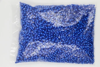 Hromadné Balení: 2-12 mm Barva Safír Plochou zadní ABS kolem Půl perle, imitace plastu půl pearl korálky