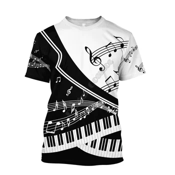 Hudební Piano 3D Tištěné Ženy Pro muže t košile Harajuku Módní Krátký rukáv Tričko letní street Unisex tričko