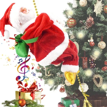 Hudební Pohybu SantaClaus Elektrické Lezení Hračka Korálkový Řetěz Vánoční Ozdoba