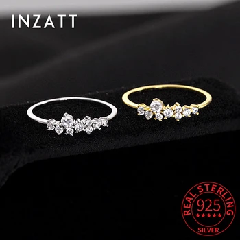 INZATT Originální 100% 925 Sterling Silver Zirkony Hvězdy 18K Zlato Nastavitelný Prsten Pro Ženy Párty Klasické Jemné Šperky Příslušenství