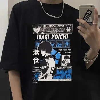 Japonské Anime Blue Zámek trička Vtipné Isagi Yoichi Grafické Krátký Rukáv Nadrozměrné T-shirt Harajuku Bavlna Streetwear tričko