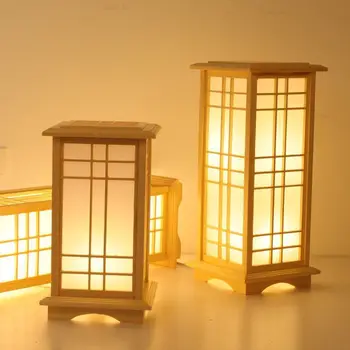 Japonské stojací lampa LED minimalistická lampa Metrů Dřeva pro Obývací Pokoj Ložnice Domácí Dekorativní kuchyně, obývací stálého světla