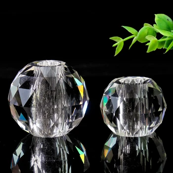 Jasné Perforované Kulaté Sklo Hranolu Tváří Crystal Ball Přívěsek Lustr Díly DIY Home Decor Svatební Doplňky