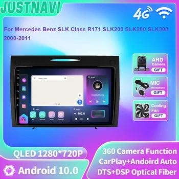 JUSTNAVI QLED Android Auto Rádio GPS Navigace Multimediální Přehrávač Pro Mercedes Benz Třídy SLK R171 SLK200 SLK280 SLK300 2000-2011