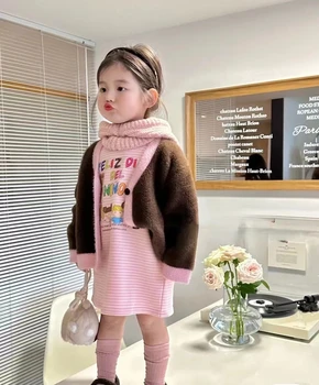 Kabáty Podzim Nové Korejské Dívky Kontrastní Barvy Pletení Svetr S Dlouhými Rukávy Stripe Příliv Tlačítko Jeden Řádek Sladký Roztomilý