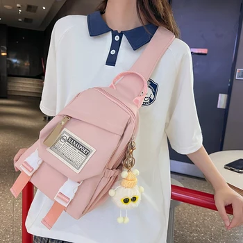 Kawaii Hrudi Tašky Pro Ženy Velká Kapacita Cestovní Nakupování Přes Rameno Crossbody Tašky Dívky Korejský Styl Pasu Pack Fanny Pack Sáčky