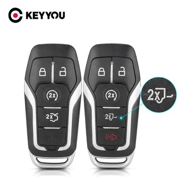 KEYYOU 10KS Smart Remote Key Případě 4/5 Tlačítko pro Ford Mustang, Edge, Explorer Fusion Mondeo Kuka Auto Klíč Shell Uncut Blade