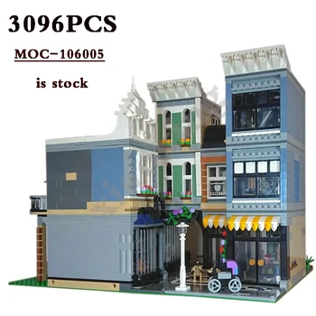 Klasické PF-106005 Shromáždění Alley - Zkosení - Montáž Náměstí 10255 Alternativní Stavět DIY Model 3096 Stavební Blok Hračky