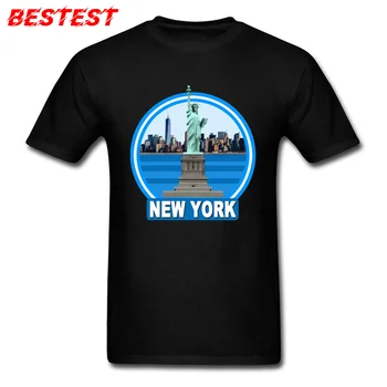 Kluci Topy Pánské Trička Pánské T-shirt Muž Černé Tričko pro Dospělé Bavlněné T Košile New York Socha Svobody 3D Tisk Hip Hop Oblečení