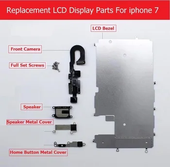 Kompletní Sadu dílů Pro Apple iPhone 7 7 plus LCD displej Kovový Rámeček /Přední fotoaparát /reproduktor/ tlačítko domů flex kabel / Šroubu/ Držáku