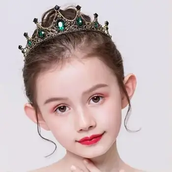 Korean Čelenka Vlasové Doplňky Slitiny Dívky Dárek Ženy Vlasy Hoop Barokní Crystal Diadém Černé Drahokamu Crown Svatební Korun