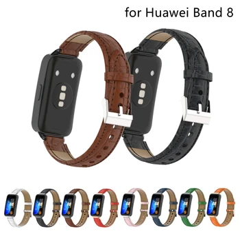 Kožený Pás Pro Huawei Band 8 Smartwatch Inteligentní Náramek Kapela, Módní Ženy Muži Náramek Příslušenství Pro Huawei Band 8
