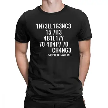 Kreativní Pánské Tričko Vtipná Geek Trička Inteligence Je Schopnost Přizpůsobit Se Změnám Dopisy Tisk Topy Muž Vinobraní T Košile