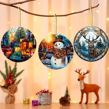 Kreativní Santa Claus Vysoce Kvalitní Akrylové Dodává Malý Vánoční Strom Dekorace Malované Domácí Dekorace Vánoční Strom