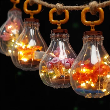 Kreativní Šťavnaté Žhavící Žárovka Stavební Kameny Věčného Květu Montáž Cihel Domácí Dekorace Dívka Vánoční Dárky, Děti, Hračky