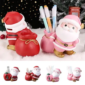 Kreslený Santa Claus Pero Držitel Multifunkční Požehnání Taška Vánoční Dekorace Trvanlivé Kreativní Santa Claus Prasátko Děti