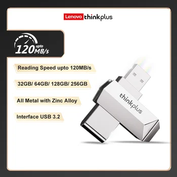 Lenovo ThinkPlus USB Flash Disk Super Memory Stick Vysoká Rychlost 120 mb/S USB3.2 Pro Univerzální Ukládání Dat Na Home & Office