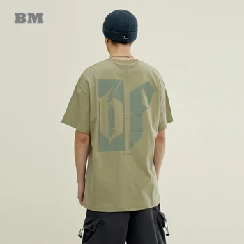 Letní Americké Dopis Tisk Nadrozměrné T Košile Korejské Streetwear Pár Trendyol Krátký Rukáv Muži Oblečení Harajuku Top Samec