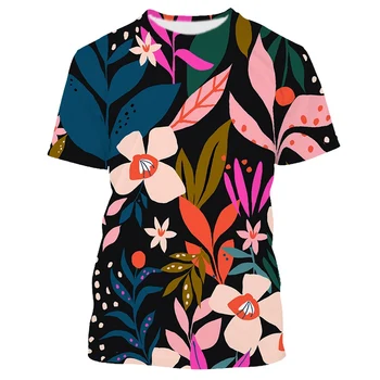 Letní Móda Hawaii Příležitostné Rekreační Styl Rostlina Květ grafické t košile Pro Unisex Trend Volný čas harajuku Tisk Trička Topy