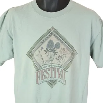 Lewis a Clark Festival T Shirt Vintage 90s Great Falls Montana Pánské Velikost Střední