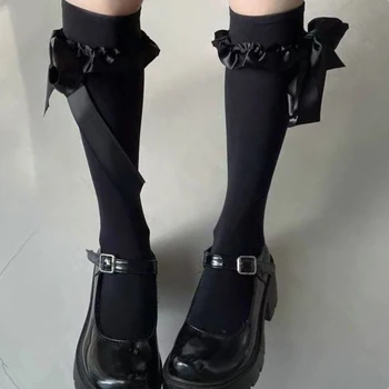 Lolita Gothic Bow Tele Ponožky Ženské Lolita JK Cosplay Sametové Ponožky Prodyšné JK Lolita Sladké Tenké podkolenky JK Holky