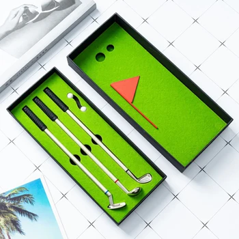 Luxusní Golfový Dárek Kuličková Pera Nastavit Desktop Mini Golf Zelené Kovové Pero Osobní Vlastní Logo, Jméno Učitele Dárek Školní Potřeby