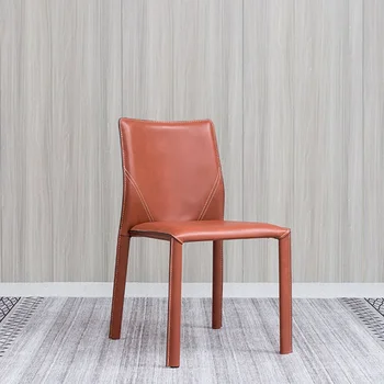 Luxusní Kovová Jídelní Židle Red Elegantní Kožené Nohu Protector Anti Slip Židle v Tašce, Vodotěsné Sillas Para Comedor Nábytek