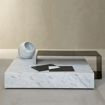 Luxusní velkoobchod nábytek moderní konferenční stolek kreativní design kámen přírodní mramor z nerezové oceli, nastavitelné stolky