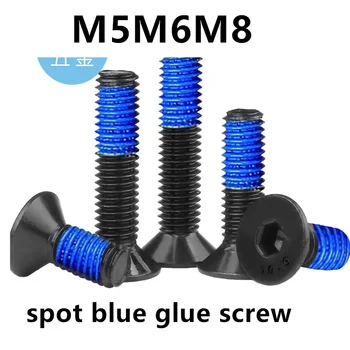 M5M6M8 černá z nerezové oceli 304 hex socket plochou hlavou šroub se zápustnou anti-volné malování léčba spot blue lepidlo screw1168