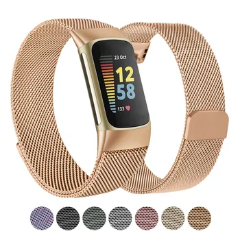 Magnetický Kovový Pásek Pro Fitbit Charge 5 Band Chytrý Náramek Watchband Pro Fitbit Charge 5 Correa Popruh Náramek Náhradní