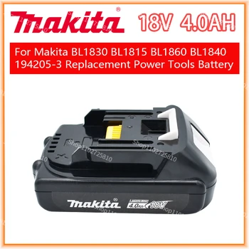 Makita Akumulátorové 18V 4.0 Ah Li-Ion Baterie Pro Makita BL1830 BL1815 BL1860 BL1840 194205-3 Náhradní elektrické Nářadí, Baterie