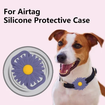 Malá Daisy Měkké Silikonové Pro Airtag GPS ochranný Kryt Kompatibilní S Pro Apple Vzduchu Značky Tracker domácí Zvířata Límec Příslušenství