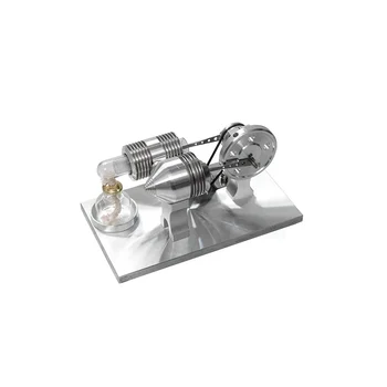 Malé Stirlingova Motoru Model Může Začít Paliva Mini Kovové Montované Hračky Fyziky Experimentální Vzdělávání Aids