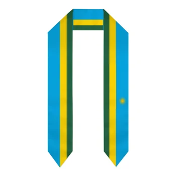 Maturitní Šerpu Rwandy Vlajka šátek šátek Ukradl Sapphire Blue Star Stripe Bakalářské Šaty Příslušenství Pásu 180*14cm