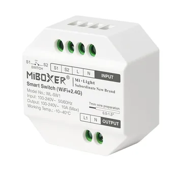 MiBoxer Wi-fi+2.4 G Smart Switch RF Zatlačte Stmívače WL-SW1 LED Controller 100-240V Aplikace /Hlasové /Dálkové Ovládání
