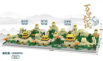 Mini Bloky Krásné Čínské Hradní Architektury Velké Zdi Cihly Shromáždění Hračka Dárek Dospělí Dárek Dívka Narozeniny