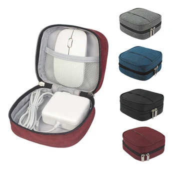 Mini Náměstí Digital Storage Bag Adaptér Napájení, Datový Kabel, Sluchátka, Myši, Přenosné, Vodotěsné Organizátor Případě Domácí Cestovní Pouzdro