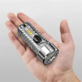 Miniaturní Klíčenka Světlo USB C LED Svítilny Dobíjecí Magnet Camping UV Multifunkční Přenosný Len Světla Svítilna