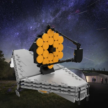 MOC JWST James Webb Space Telescope 1:110 v Měřítku Cihly Kosmické Rakety Série Model Sestaven Stavební Blok Vzdělávací Hračky, Dárky