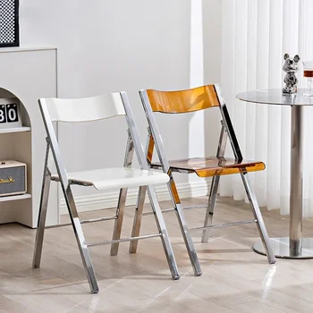 Moderní Transparentní Plastové Jídelní Židle Nordic Akryl Crystal Opěradlo Židle Domácnost Kuchyňský Nábytek Jídelní Židle Volný Čas